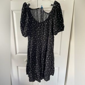 Black Floral Baby Doll Dress
